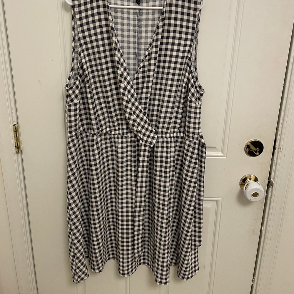 Checkered wrap dress